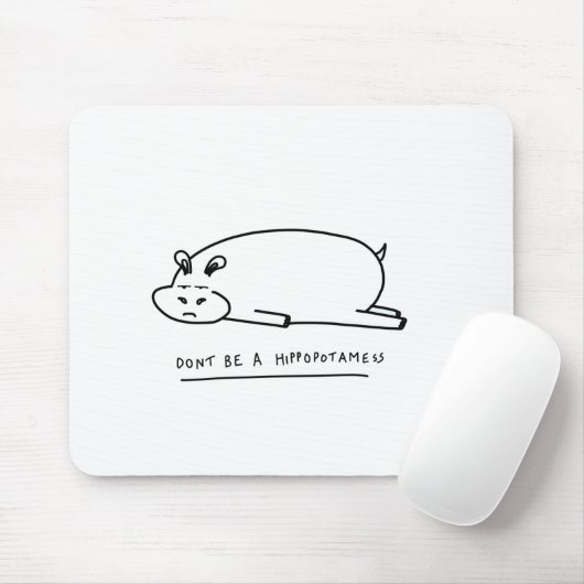 Moody hippo met pun muismat (Met muis)