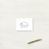 Moody hippo met pun post-it® notes (Op bureau)