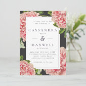 Moody houtskool en roze pony Wedding Kaart (Staand voorkant)