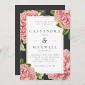 Moody houtskool en roze pony Wedding Kaart (Voorkant / Achterkant)