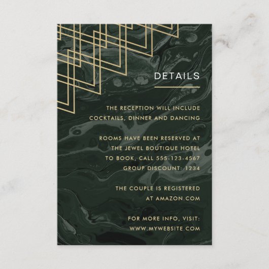 Moody Hues Emerald Green Marble Enclosure Kaart (Voorkant)