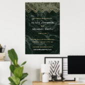 Moody Hues Emerald Green Marble Welcome Poster (Bureau à domicile)
