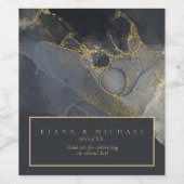 Moody Ink Charcoal Gold Abstract ID988 Wijn Etiket (Enkel label)