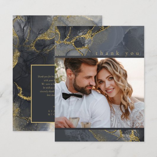 Moody Ink Charcoal Gold Merci Abstrait ID988 (Devant / Derrière)