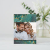 Moody Ink Emerald Gold Abstract Bedankt ID988 (Staand voorkant)