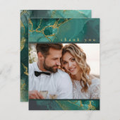 Moody Ink Emerald Gold Abstract Bedankt ID988 (Voorkant / Achterkant)