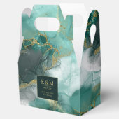 Moody Ink Emerald Gold Abstract ID988 Bedankdoosjes (Geopend)