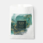 Moody Ink Emerald Gold Abstract ID988 Bedankzakje (Voorkant)