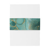 Moody Ink Emerald Gold Abstract ID988 Uitnodigingen Wikkel (Achterkant Voorbeeld)