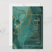 Moody Ink Emerald Gold Abstract Menu ID988 (Voorkant)