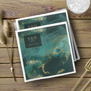 Moody Ink Emerald Gold Abstract V2 ID988 Servet