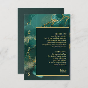 Moody Ink Emerald Gold Abstracte Details ID988 Informatiekaartje