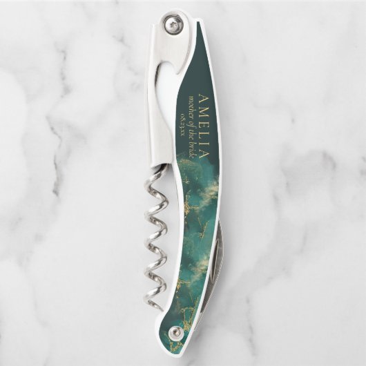 Moody Ink Emerald Goud Bruiloft Partij ID988 Kurkentrekker (Voorkant)