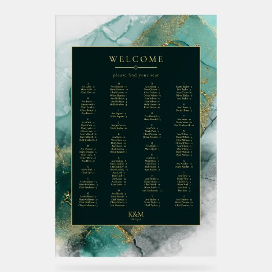 Moody Ink Emerald Gouden Zitkaart ID988 Acryl Bord (Voorkant)