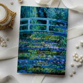 Moody Jewel Tones Monet Lily Pond Fine Art Wedding Kaart