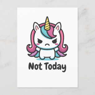 Moody Kawaii Unicorn Aangepaste tekst Feestdagenkaart