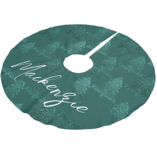 Moody Kerstboom | Dark Midnight Blauwgroen Custom Kerstboom Rok (Gekanteld)