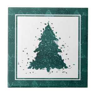 Moody kerstboom Dark Midnight Blauwgroen Green Tegeltje