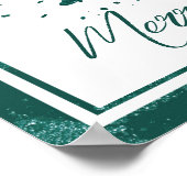 Moody kerstboom | Dark Midnight Blauwgroen Script Poster (Hoek)