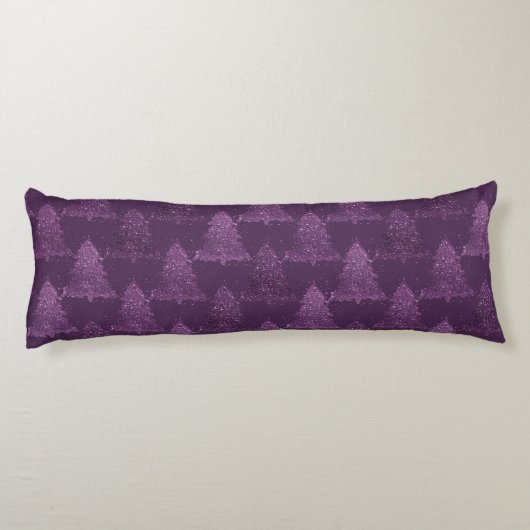 Moody Kerstboom | Deep Plum Paarse Splatter Lichaamskussen (Achterkant)