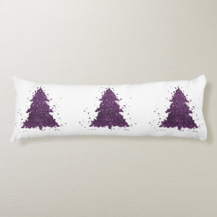 Moody Kerstboom   Deep Plum Paarse Splatter Lichaamskussen