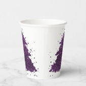 Moody Kerstboom | Deep Plum Paarse Splatter Papieren Bekers (Rechts)