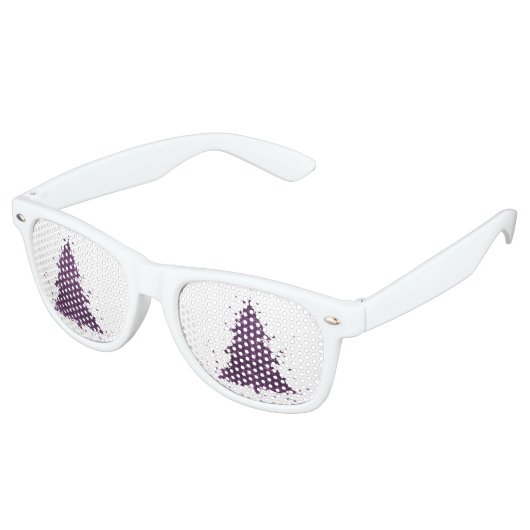 Moody Kerstboom | Deep Plum Paarse Splatter Retro Zonnebril (Gekanteld)