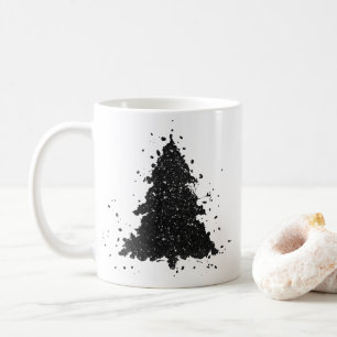 Moody Kerstboom   Onyx Zilverachtig Zwart Splatter Koffiemok