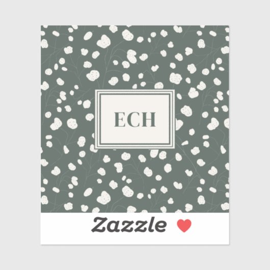 Moody Lunaria Seed Botanical Monogram Personalized Sticker (Vel)