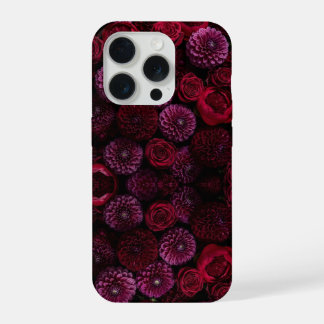 Moody Luxe 3D Burgundy Floral Phone Case iPhone 15 Pro Hoesje
