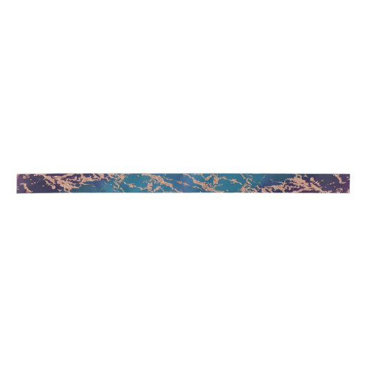 Moody Luxe Marble | Deep Paarse en Blauwgroen Roos Lint (Voorkant)