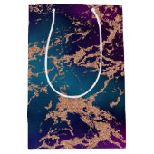 Moody Luxe Marble | Deep Paarse en Blauwgroen Roos Medium Cadeauzakje (Voorkant)