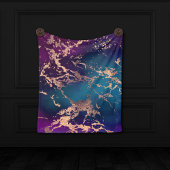 Moody Luxe Marmer | Diep Paars en Turquoise Roze G Wandkleed