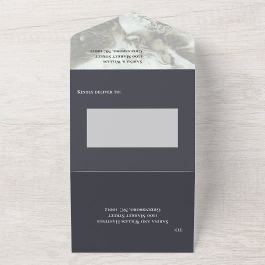 Moody Médiéval tout en un mariage Invitation RSVP (Dehors)