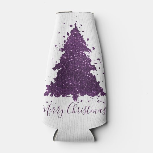 Moody Merry Christmas | Paarse dieppruimenboom Flesjeskoeler (Voorkant)