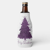 Moody Merry Christmas | Paarse dieppruimenboom Flesjeskoeler (Fles Voorkant)