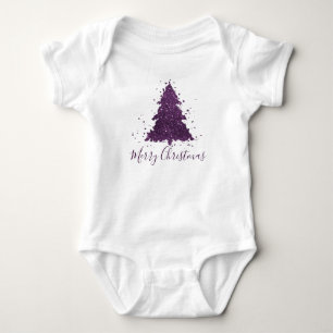 Moody Merry Christmas Paarse dieppruimenboom Romper