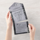 Moody Middeleeuws All in One Wedding RSVP Uitnodig All In One Uitnodiging (Afscheurbaar)