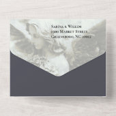 Moody Middeleeuws All in One Wedding RSVP Uitnodig All In One Uitnodiging (Achterkant)