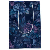 Moody Midnight Floral Wine Carrier Medium Cadeauzakje (Achterkant)