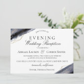 Moody Midnight Weddenschappen Reception Invitation Kaart (Staand voorkant)