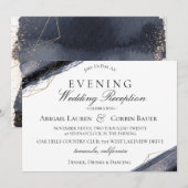 Moody Midnight Weddenschappen Reception Invitation Kaart (Voorkant / Achterkant)