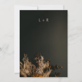 Moody Modern Dark Boho Rustic Floral Wedding Kaart (Achterkant)