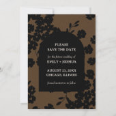 Moody Modern Floral Flat Enregistrer La Carte Date (Dos)