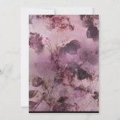 Moody Modern Floral Paars script hartfoto Save The Date (Achterkant)