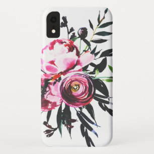 Moody Moody  Waterverf Pink Floral iPhone XR Hoesje
