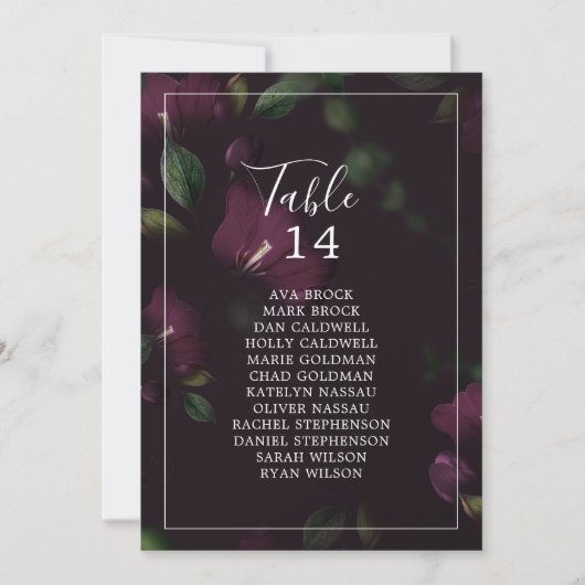 Moody Motif Numéro de table Sièges Cartes graphiqu (Devant)