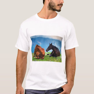 Moody Mountain Horses: Een fijne kunst reis  T-shirt