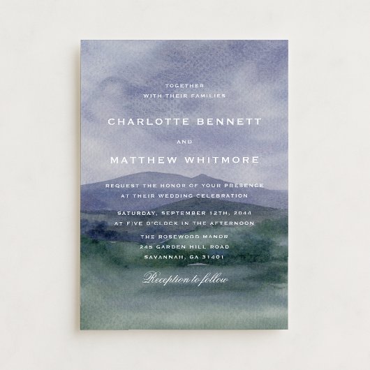 Moody Mountain Landscape Wedding Invitation