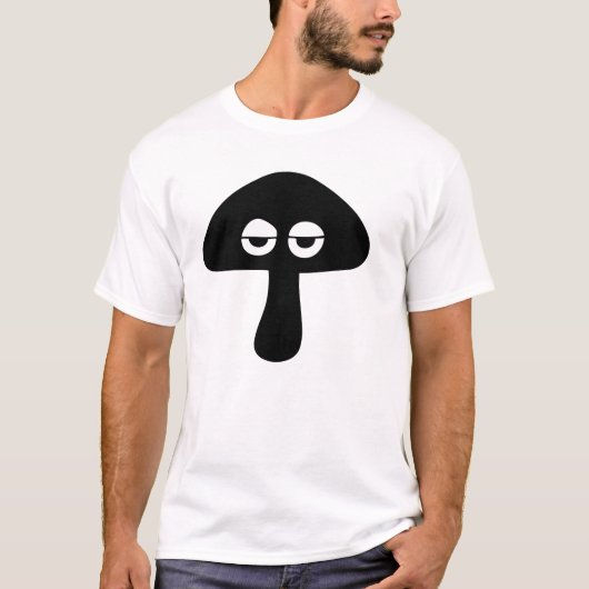 Moody Mushroom Face Silhouette T-shirt (Voorkant)